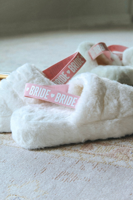 White Bride Fur Slippers