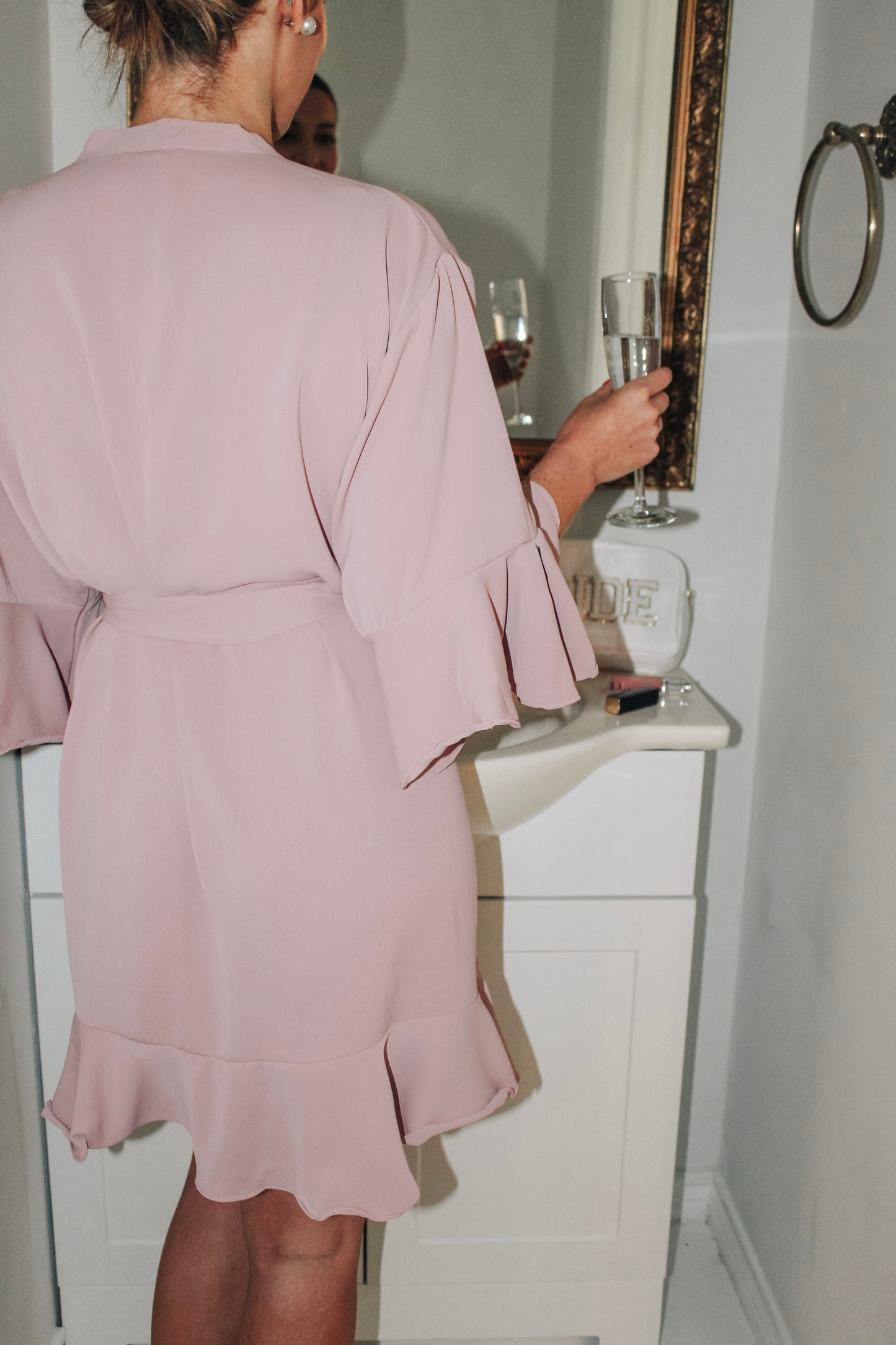 Bridesmaid Ruffle Robe | Dusty Pink