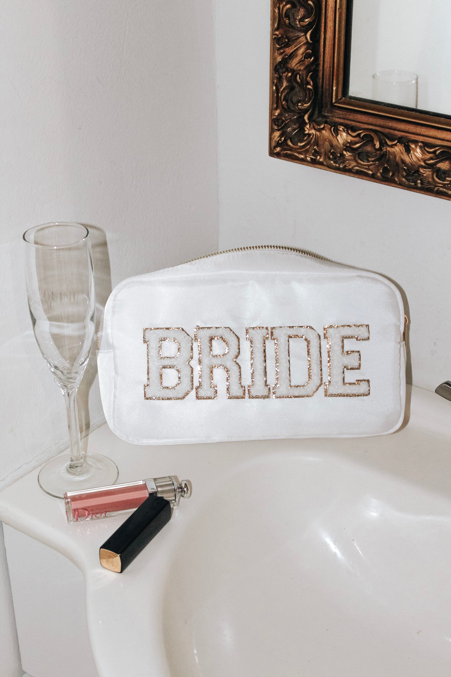 Bride Makeup Patch Bag | White Bride