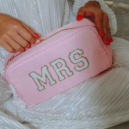 Bride Makeup Patch Bag | Pink Mrs.
